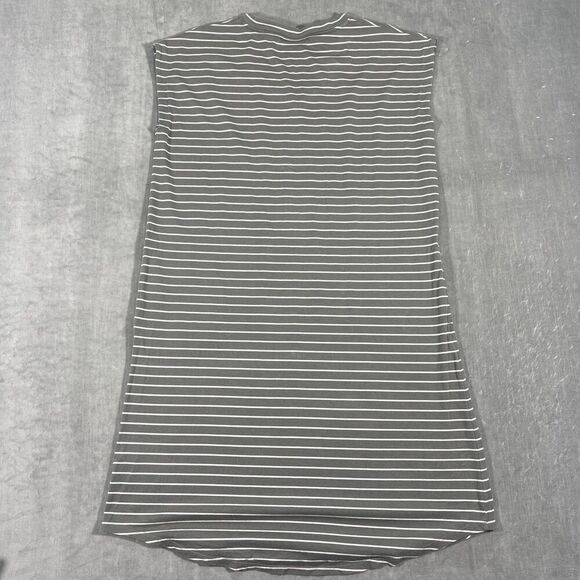 J.‎ Jill T Shirt Dress Womens Medium Gray Striped Short Sleeve V Neck Pockets - Picture 8 of 8